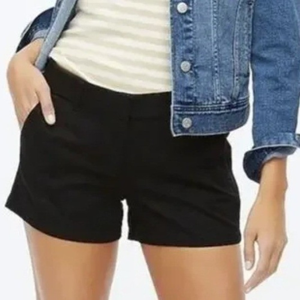 J Crew Women's 100% Cotton Broken In Chino Shorts Black Size 4‎